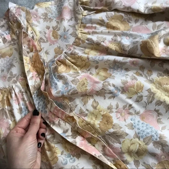 VTG 70s Handmade High Neck Ruffle Prairie Blouse - Picture 7 of 11